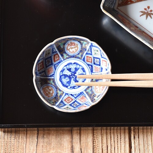 骨董 アンティーク 清朝 中国 染付 花文様 豆皿 小皿 手塩皿 5枚 骨董