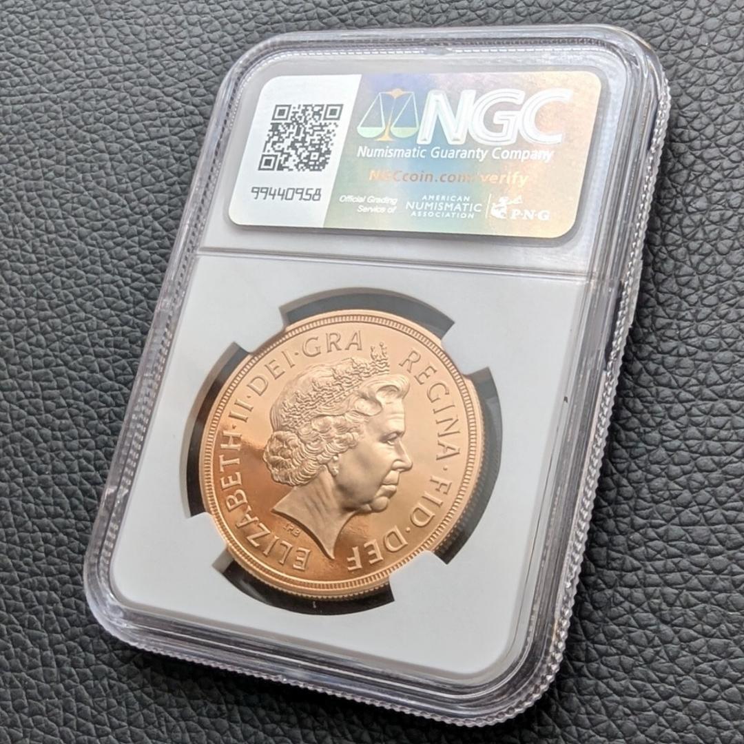 金貨 最高鑑定 NGC PF70UC イギリス 2008年 エリザベス女王 5ソブリン