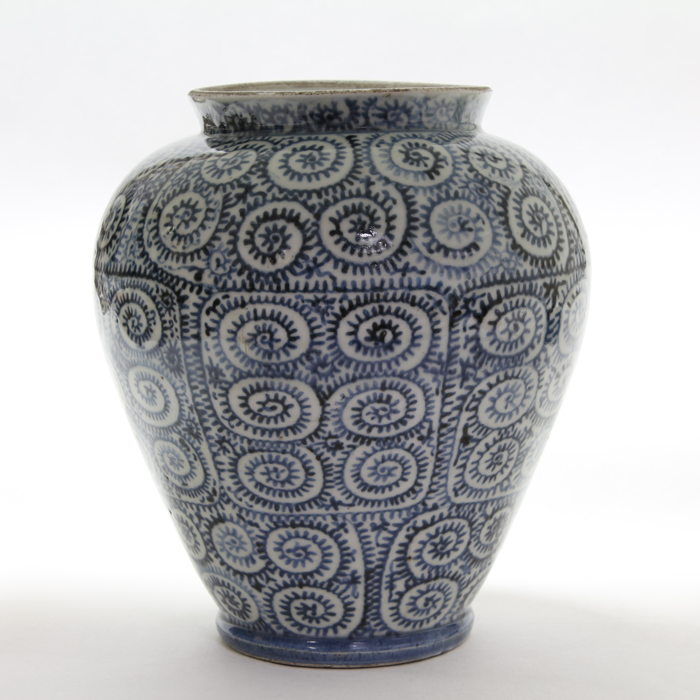 伊万里焼 古伊万里 染付 蛸唐草文 沈香壷 蓋物 飾壷 C 6047C 伊万里焼