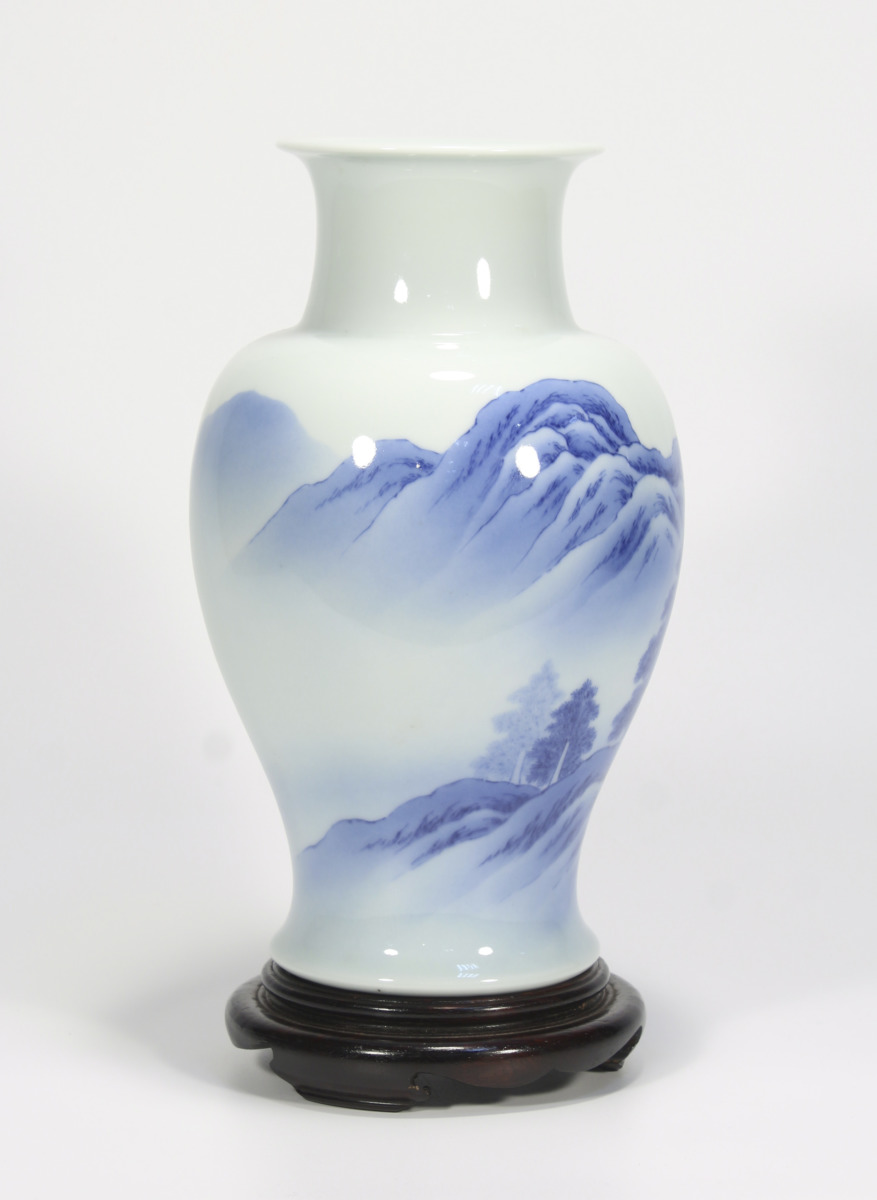 真葛香山 染付龍花瓶 真葛香山 染付龍花瓶