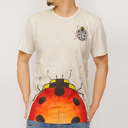 親子リメイクてんとう虫Tシャツ | 京都 濡れ描き友禅 碧（あお）