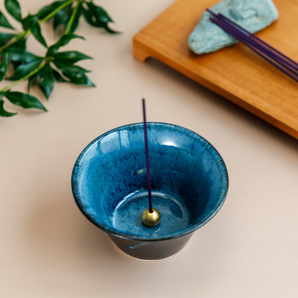 Cone Ceramic Incense Holder Black & Blue Made In Japan – Asayu Japan