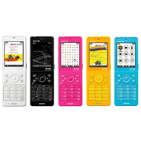 ウィルコム 電話機 ハニービー、スウィーテァ DIGNO 3台とアダプター