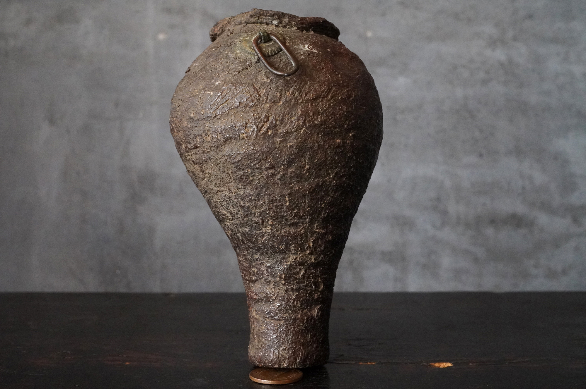 ◇粽花入 南蛮焼 焼締め 徳利 花活け 茶人好み 室町〜桃山時代◇