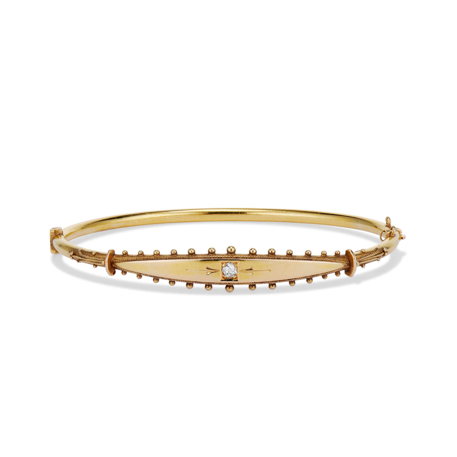Etruscan Revival Gold and Diamond Bangle – Ashley Zhang Jewelry
