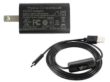 Raspberry Pi 4向けに設計されたACアダプタ、ON/OFFスイッチ付き