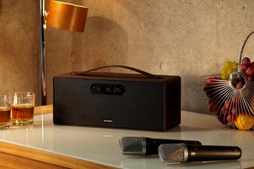 アイワ、デュエットできるカラオケBluetoothスピーカー。マイク2本付き