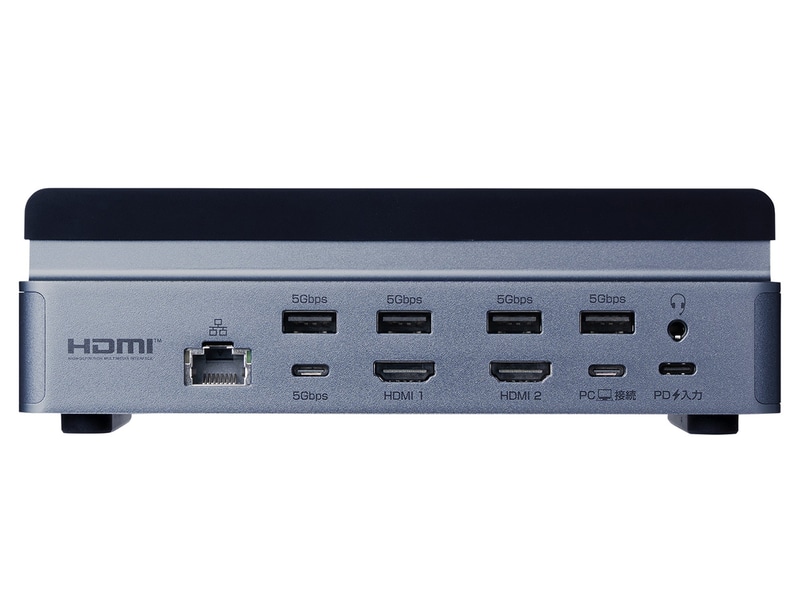 4K×2画面出力に対応。ノートPCの縦置きスタンド付きUSB-Cドッキング