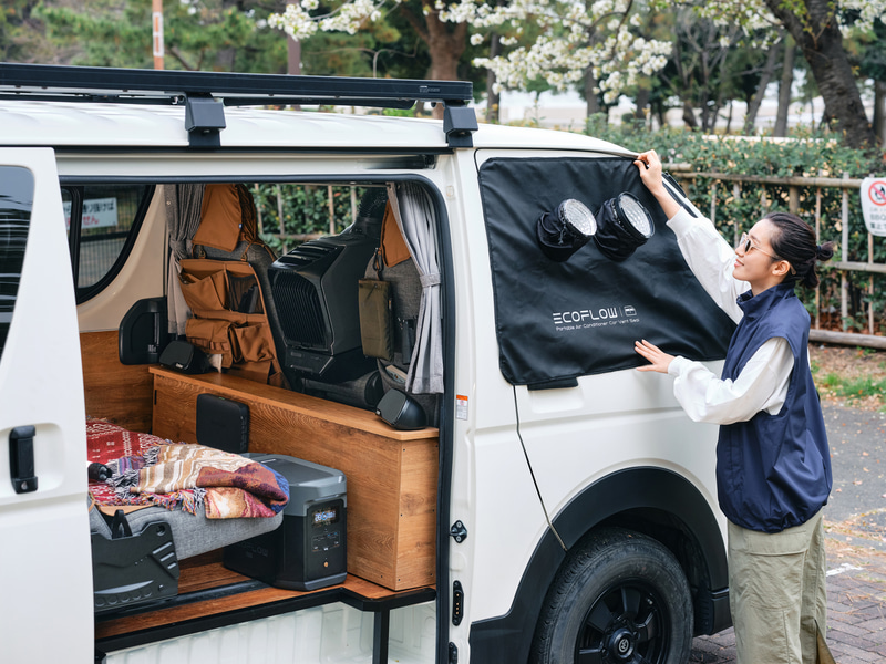 EcoFlow 窓シートWAVE2 WAVE3 エアコンダクト 車中泊 スポット EcoFlow
