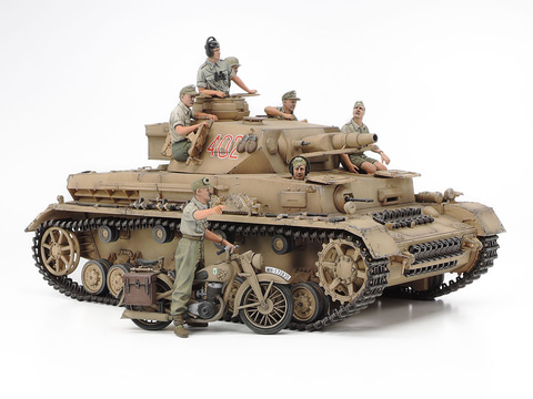 プラモデル「1/35 ドイツIV号戦車F型・伝令バイクセット“北アフリカ