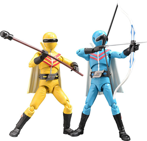 HERO ACTION FIGURE ゴレンジャー アカ アオ＆キ モモ＆ミド 秘密戦隊