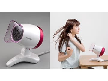 アイリスオーヤマ、ハンズフリーで髪を乾かせる「置き型ドライヤー