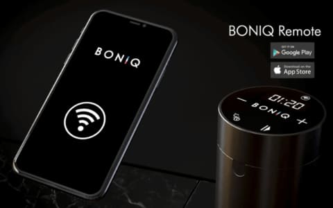 低温調理器「BONIQ」がコンパクトに。スマホ操作で細かな温度設定も