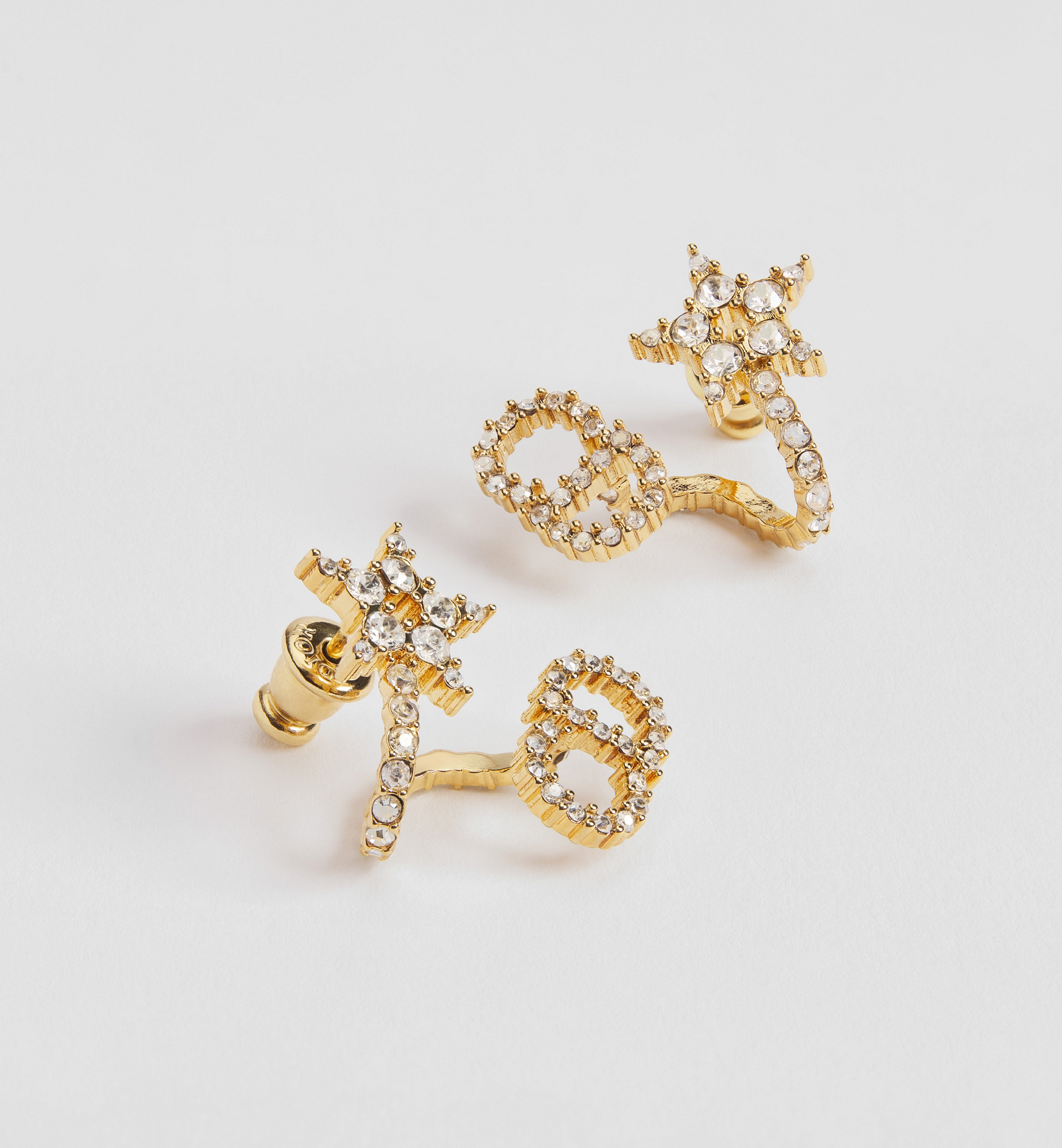 DIOR | Clair D Lune ピアス メタル & クリスタル