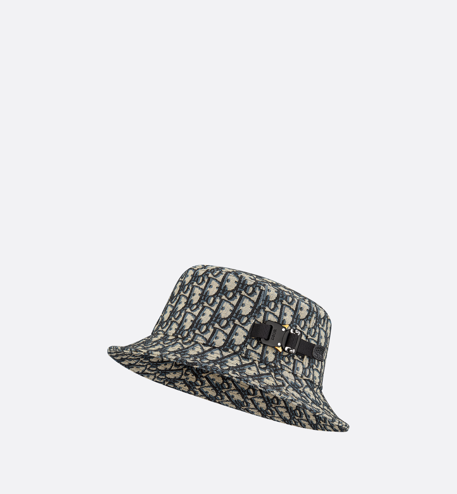 Dior Oblique Bucket Hat Navy Blue and Beige Blended Cotton