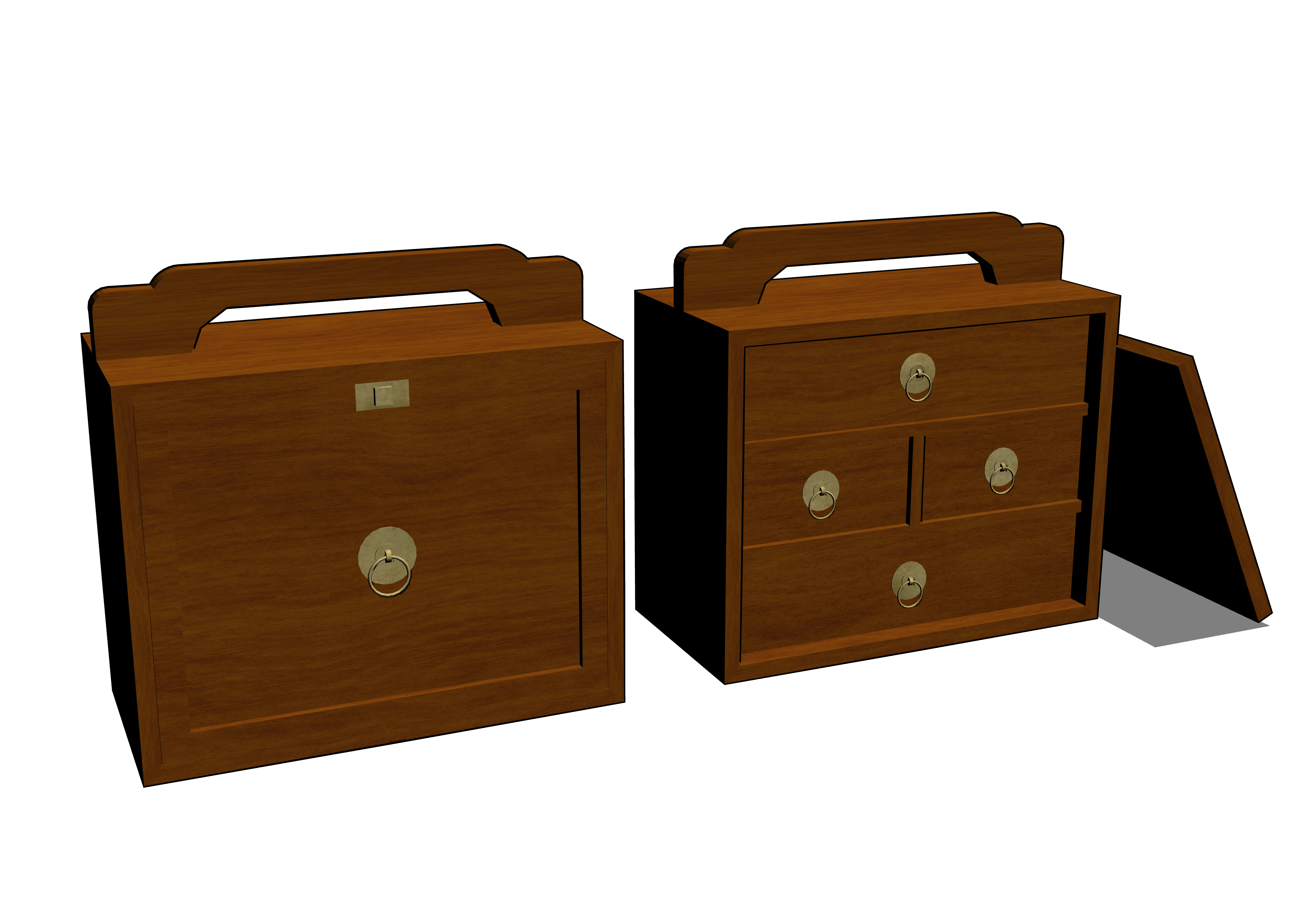 中古】K▽支那 清国末 大正時代 中国文物 清朝中国 箱 (37626)