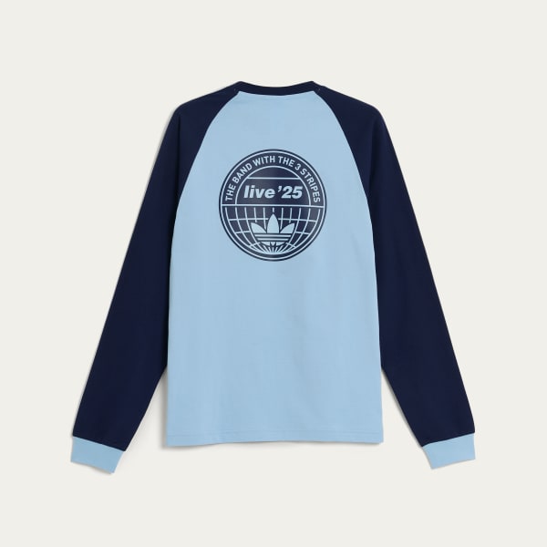 adidas TOUR 3-STRIPES LONGSLEEVE TEE - Blue | Free Shipping with