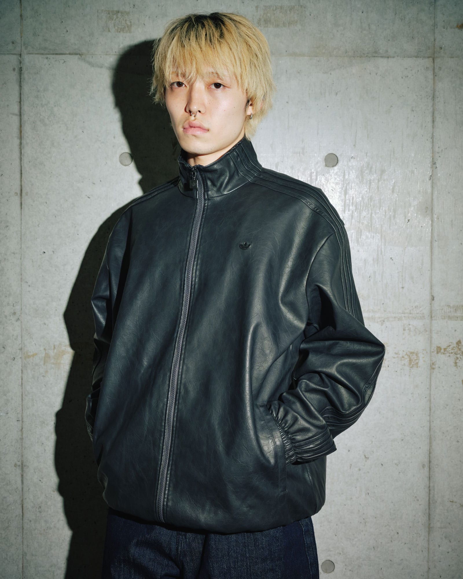 adidas Pleather Firebird Oversized Tracktop | atmos（アトモス