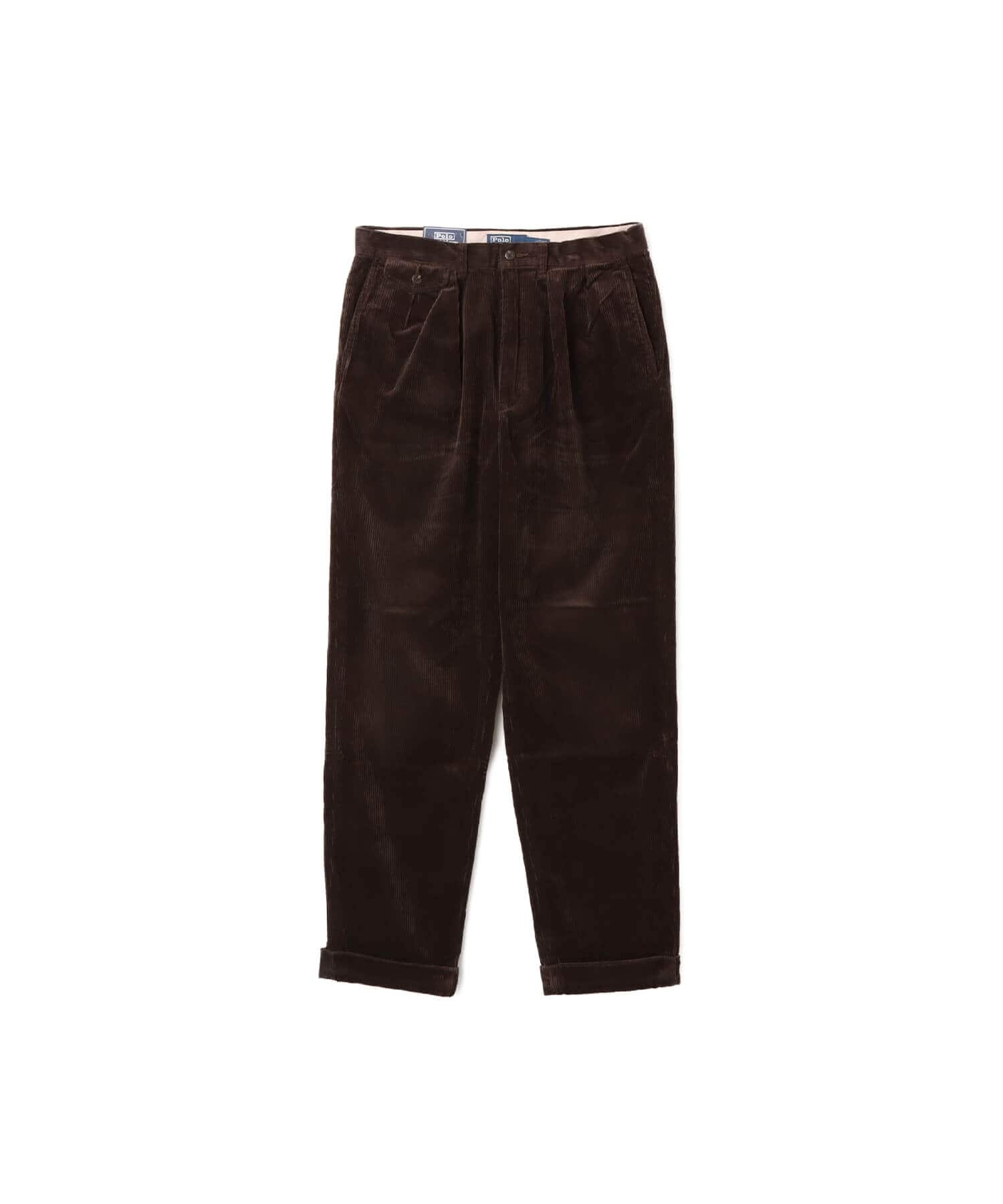 POLO RALPH LAUREN RALAXED FIT CORDUROY WHITMAN CHINO PLEATED PANTS