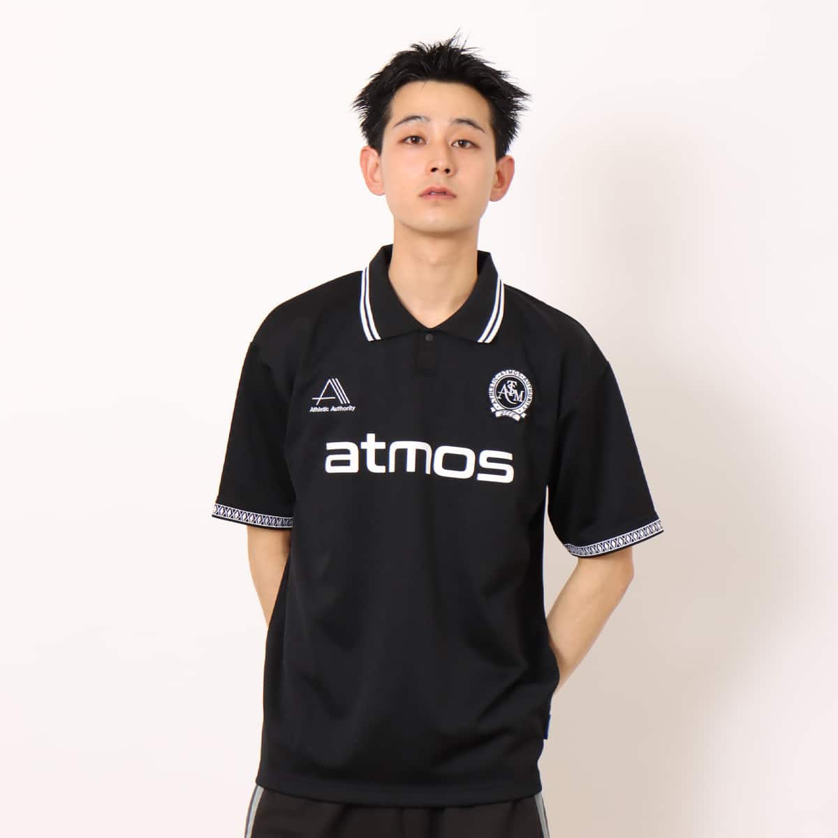 atmos ASANOHA Pattern Soccer Jersey BLACK（アトモス アサノハ