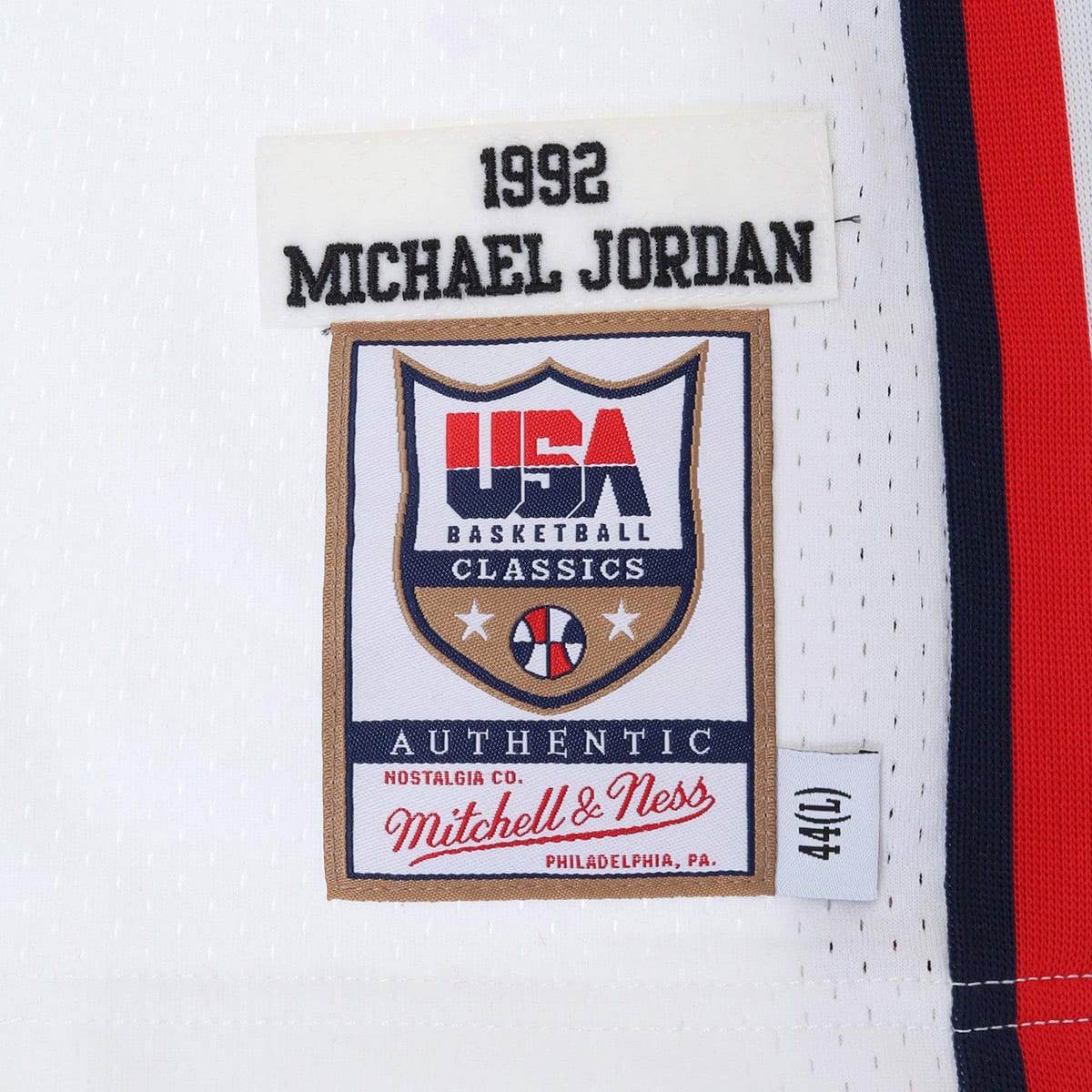 Mitchell & Ness NBA AUTHENTIC JERSEY WHITE USA 92 MICHAEL JORDAN
