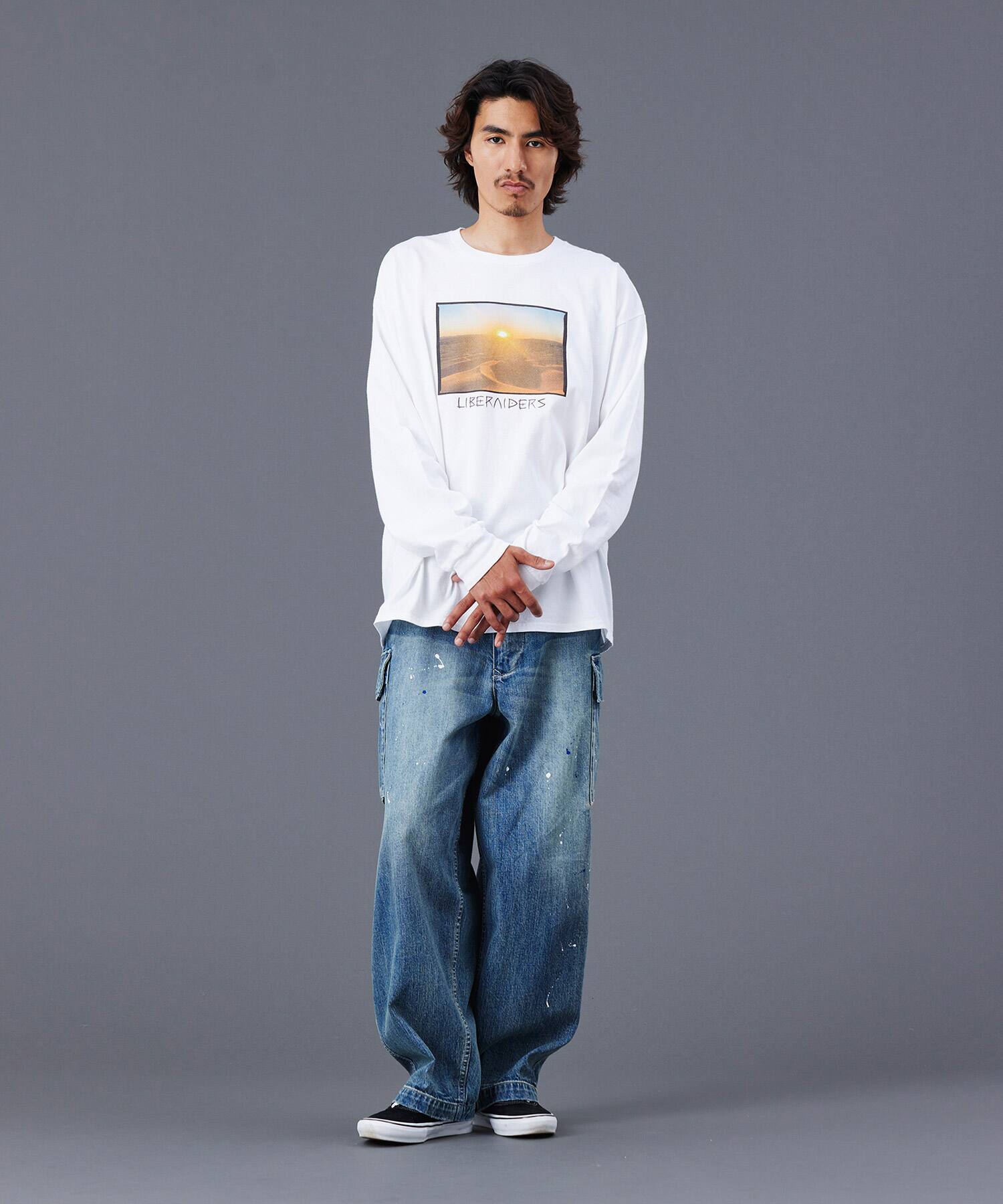 LIBERAIDERS LBRDRS LOGO L/S TEE WHITE（リベレイダース エル ビー