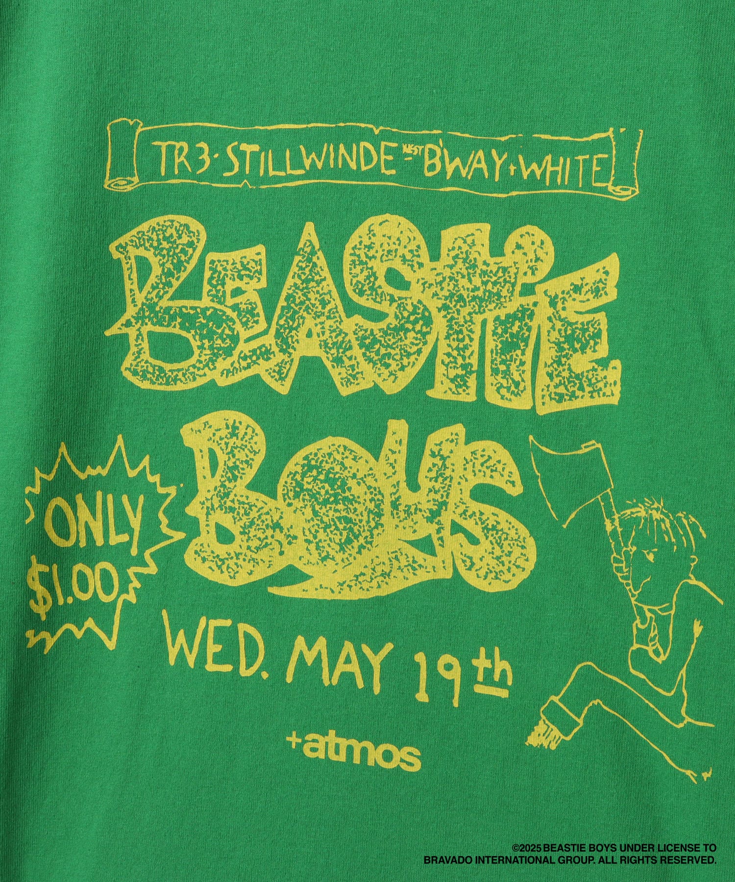 Beastie Boys x atmos FLYER T-shirt GREEN（ビースティ ボーイズ x