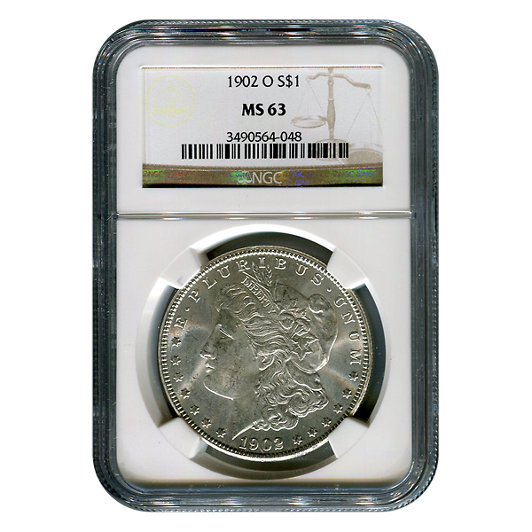 Certified Morgan Silver Dollar 1902-O MS63 NGC - Golden Eagle Coins