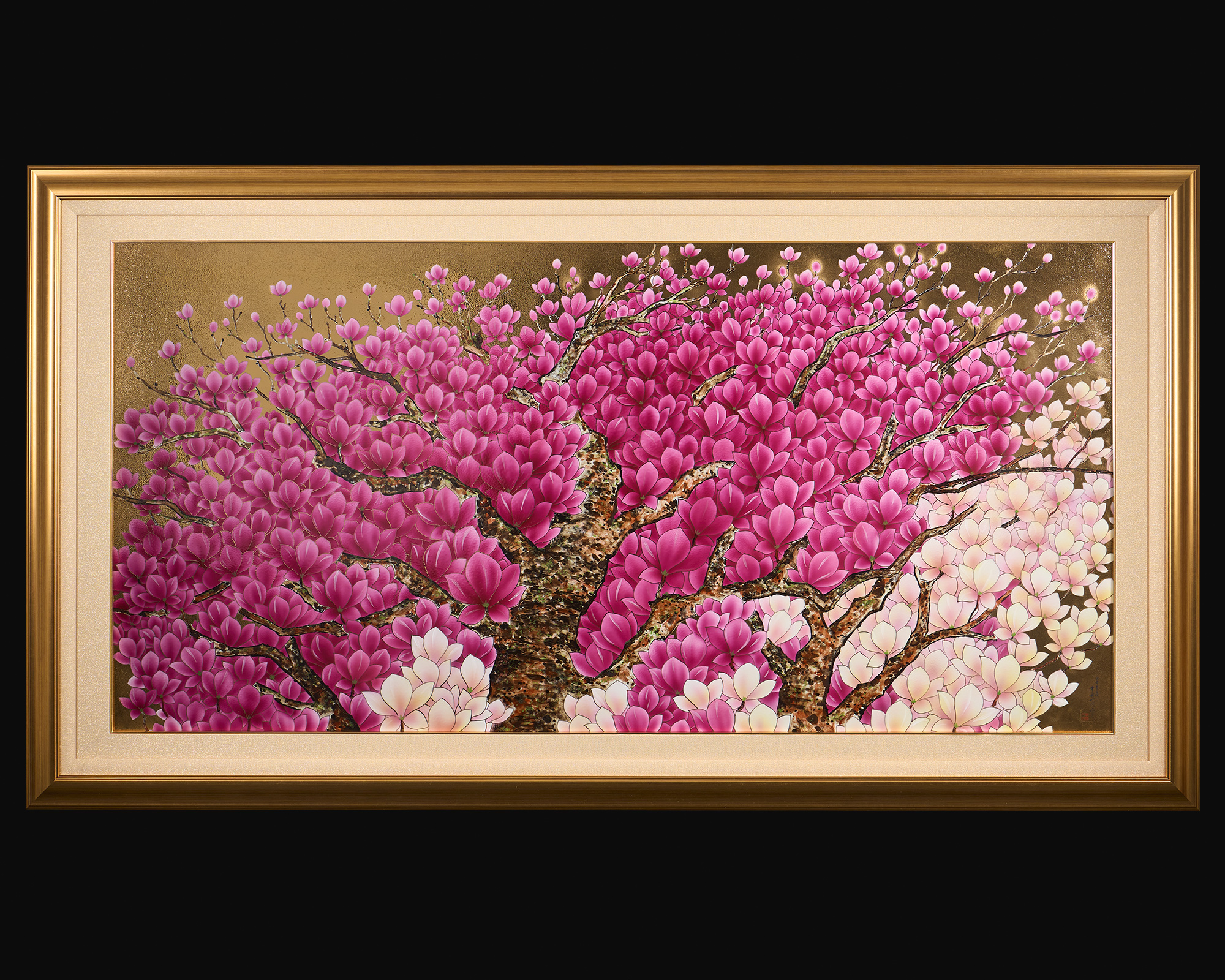 金彩木蓮図 大陶額 | 金龍窯 -有田焼工芸美術品窯元-