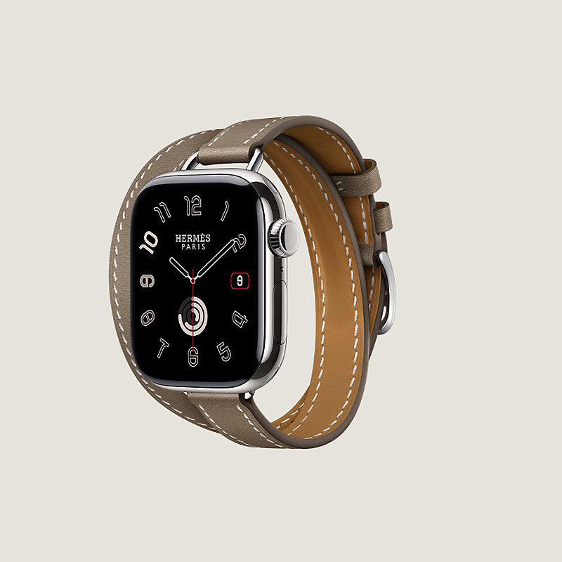 Band Apple Watch Hermès Double Tour 42 mm Attelage - Beige