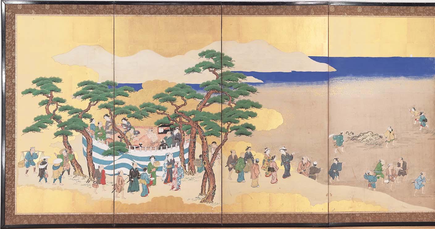 水墨画 山水風景 漁師 桜の木 水墨画 山水風景 漁師 桜の木 水墨画 桜