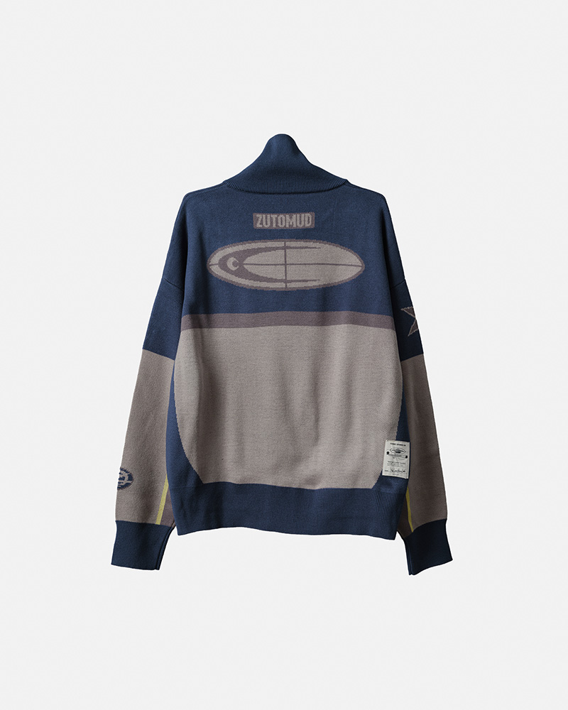 Full Zip Knit Jersey (Navy) - ZUTOMAYO MART