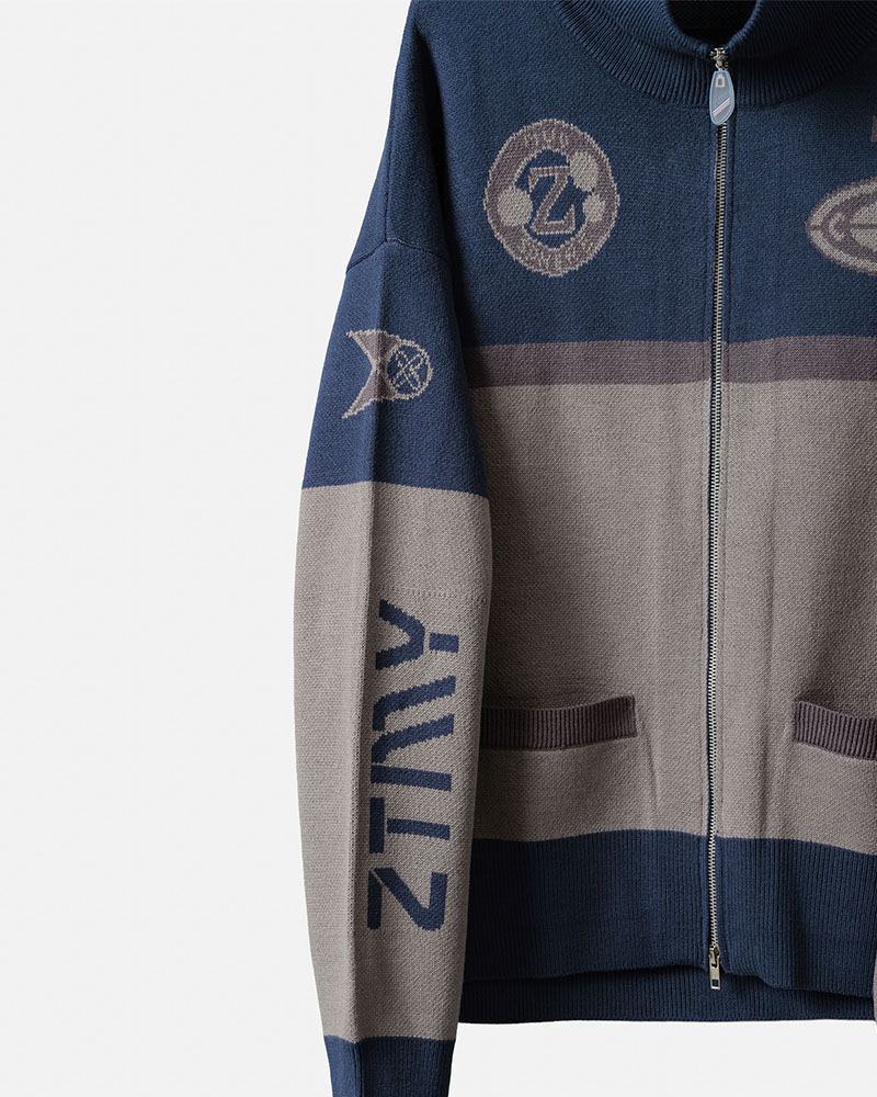 Full Zip Knit Jersey (Navy) - ZUTOMAYO MART