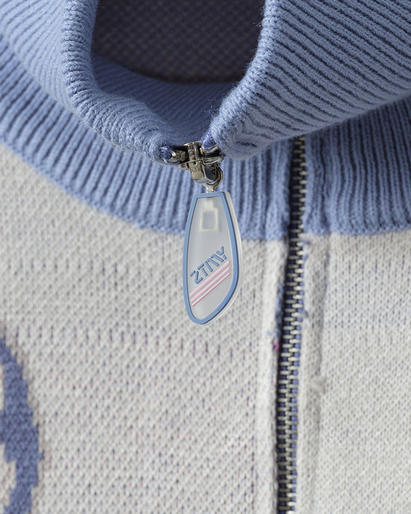 Full Zip Knit Jersey (Milkey Blue) - ZUTOMAYO MART
