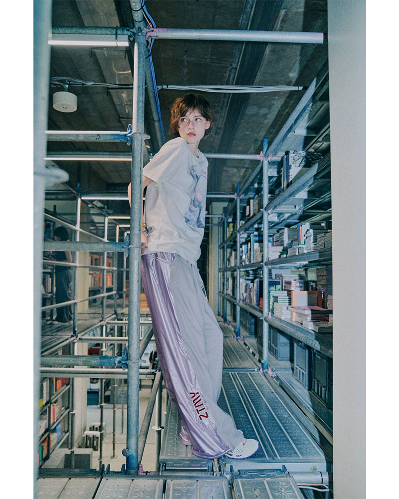 Astronaut Fleece Pants (Gray×Pink) - ZUTOMAYO MART