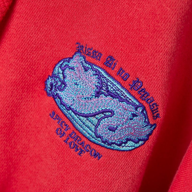 陰陽 Vintage Zipup Hoodie (Red) - ZUTOMAYO MART