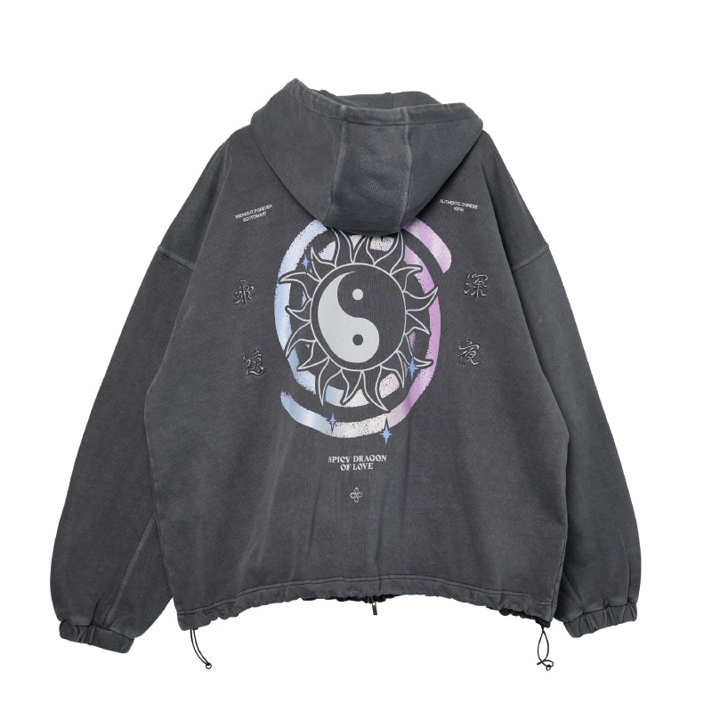 ずとまよ 陰陽Vintage Zipup Hoodie L 陰陽 Vintage Zipup Hoodie (Red