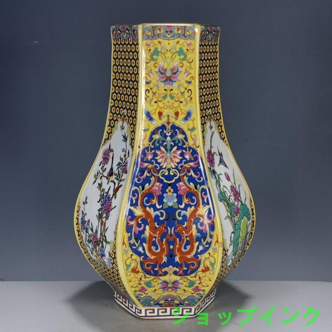 清乾隆磁器青花花鳥紋両耳瓶 景徳鎮 陶磁器 装飾品 現代