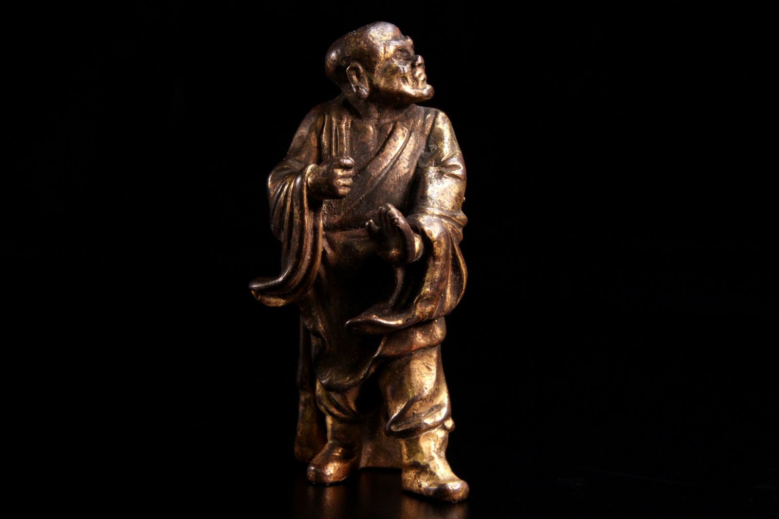 黄楊木彫 達磨祖師像 オファー 置物1 黄楊一杢彫り「達磨像」 木彫り像