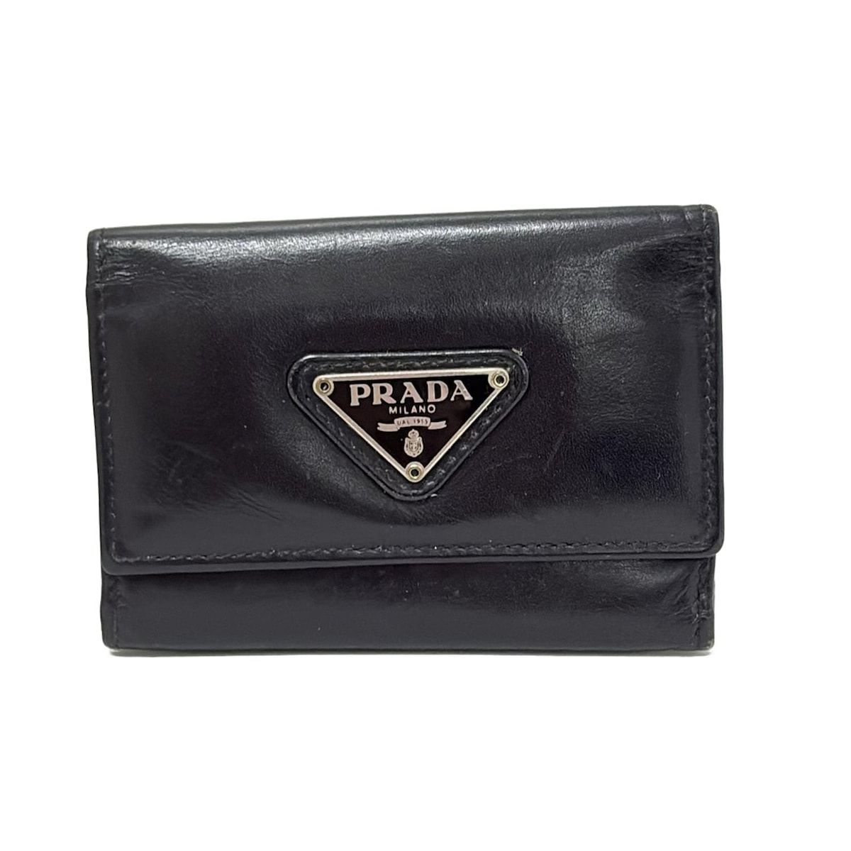 美品 PRADA プラダ 6連キーケース 黒 ブラック 中古本物 PRADA 6