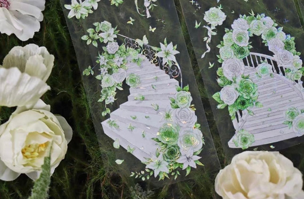 贝壳光 花梯 6cm×5m 100cm/loop 海外マスキングテープ 海外マステ 階段