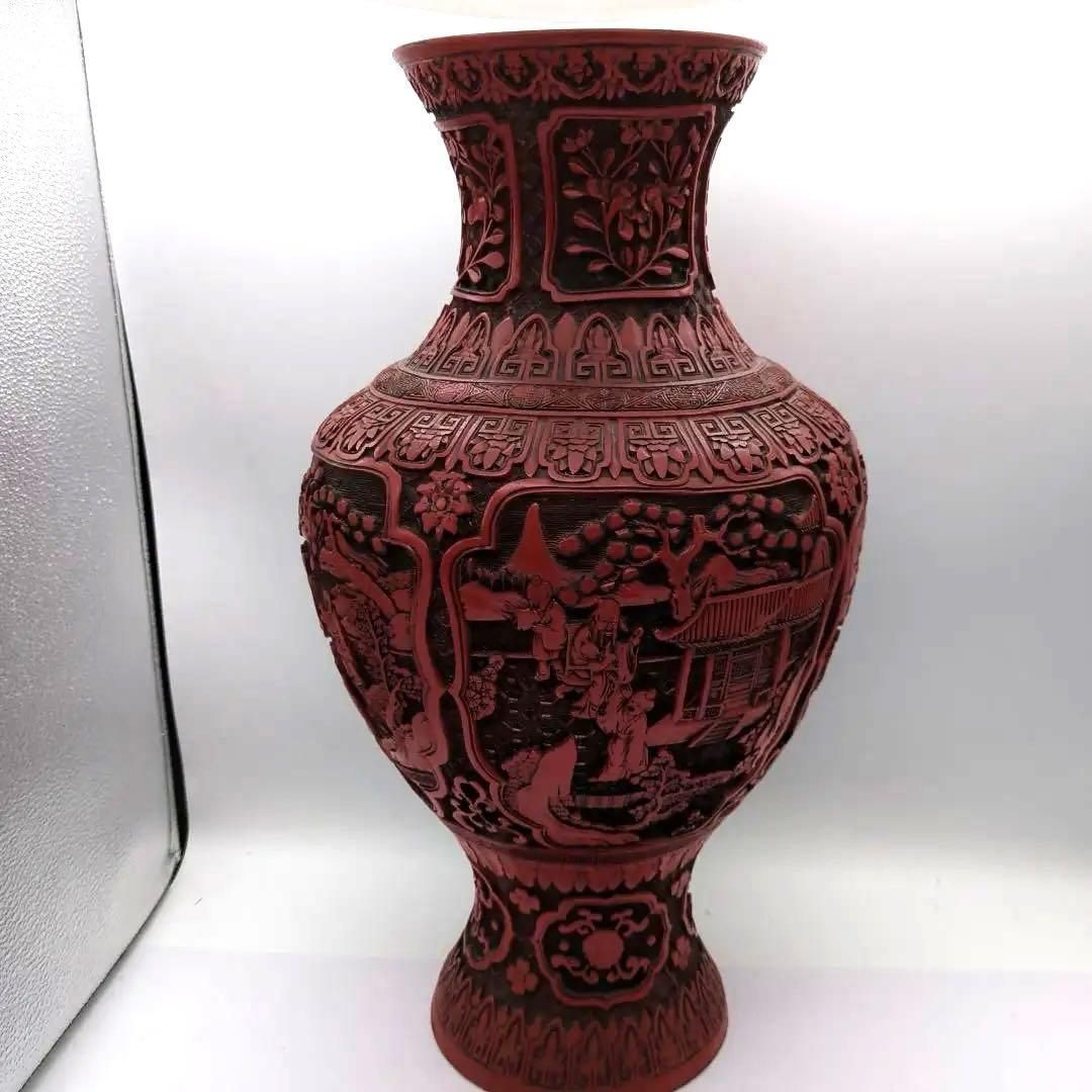 骨董品 中国の花瓶 中国の堆朱 美術品 工芸品 置物 年代物 セール中 古