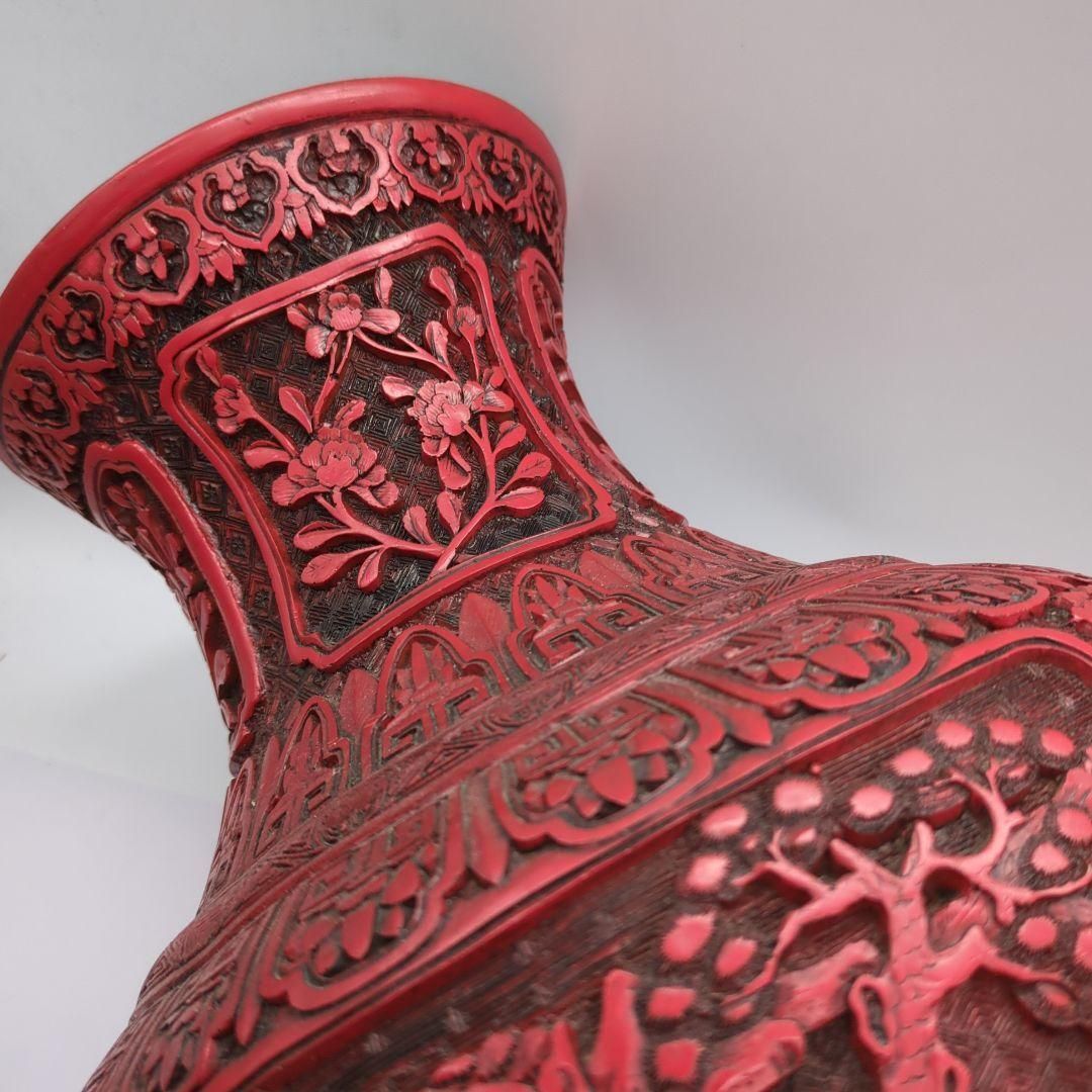 骨董品 中国の花瓶 中国の堆朱 美術品 工芸品 置物 年代物 セール中 古