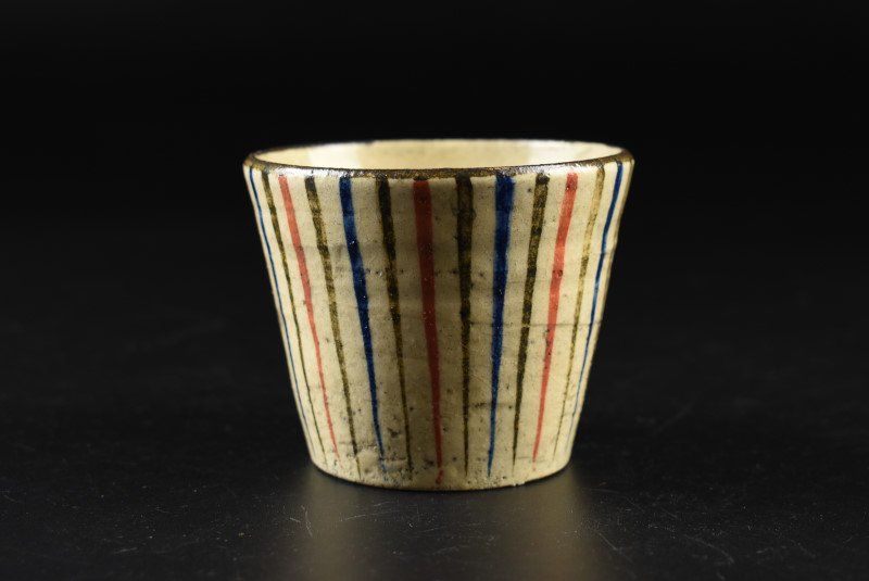 蔵A4776b】古民藝 瀬戸 麦藁手 猪口 良い 五客 酒器