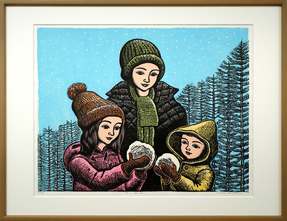 宮田三郎 木版画集 四季の花4枚組 額付 100部限定 宮田