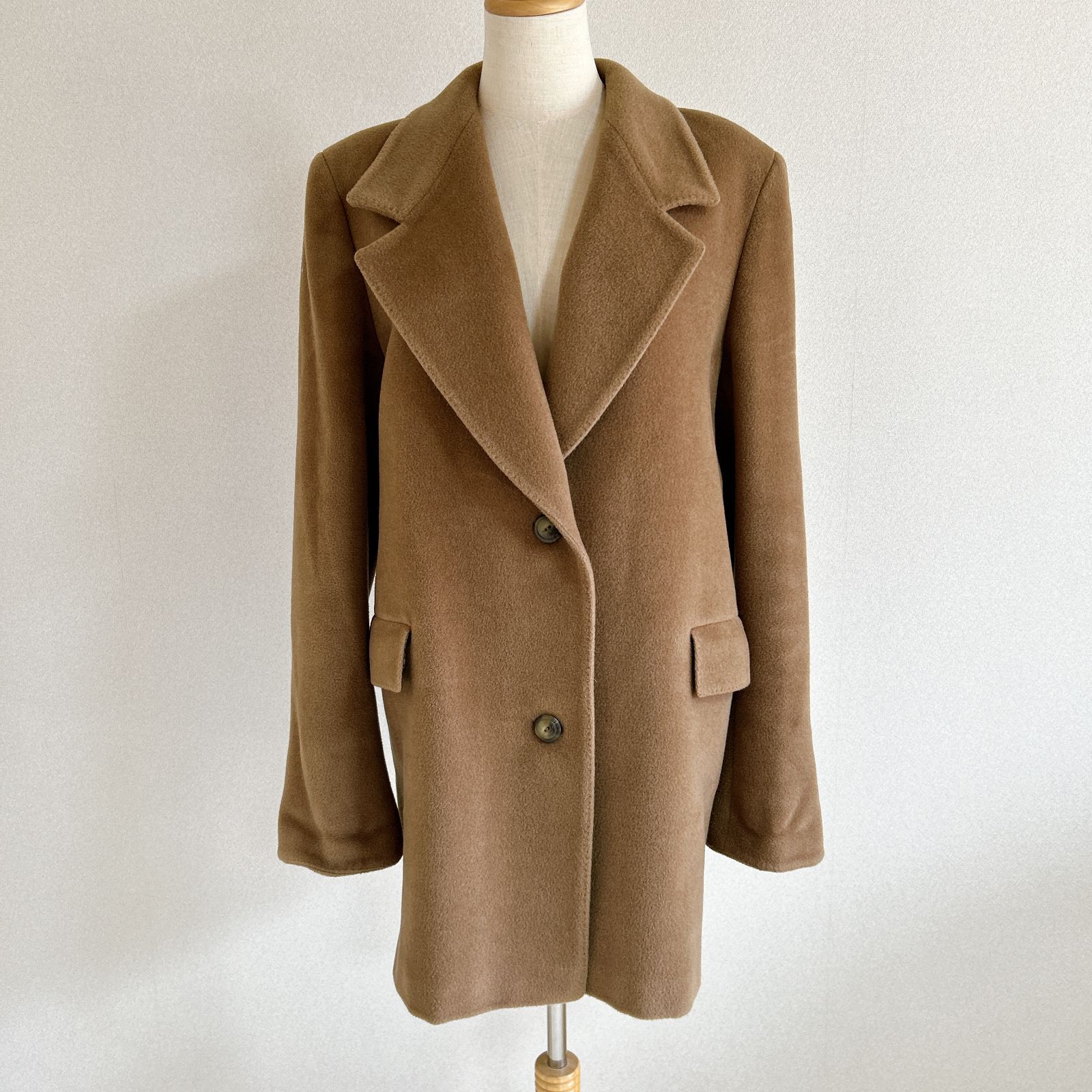 近年モデル Theoryリバーコート ダブルフェイス カシミヤ混 白