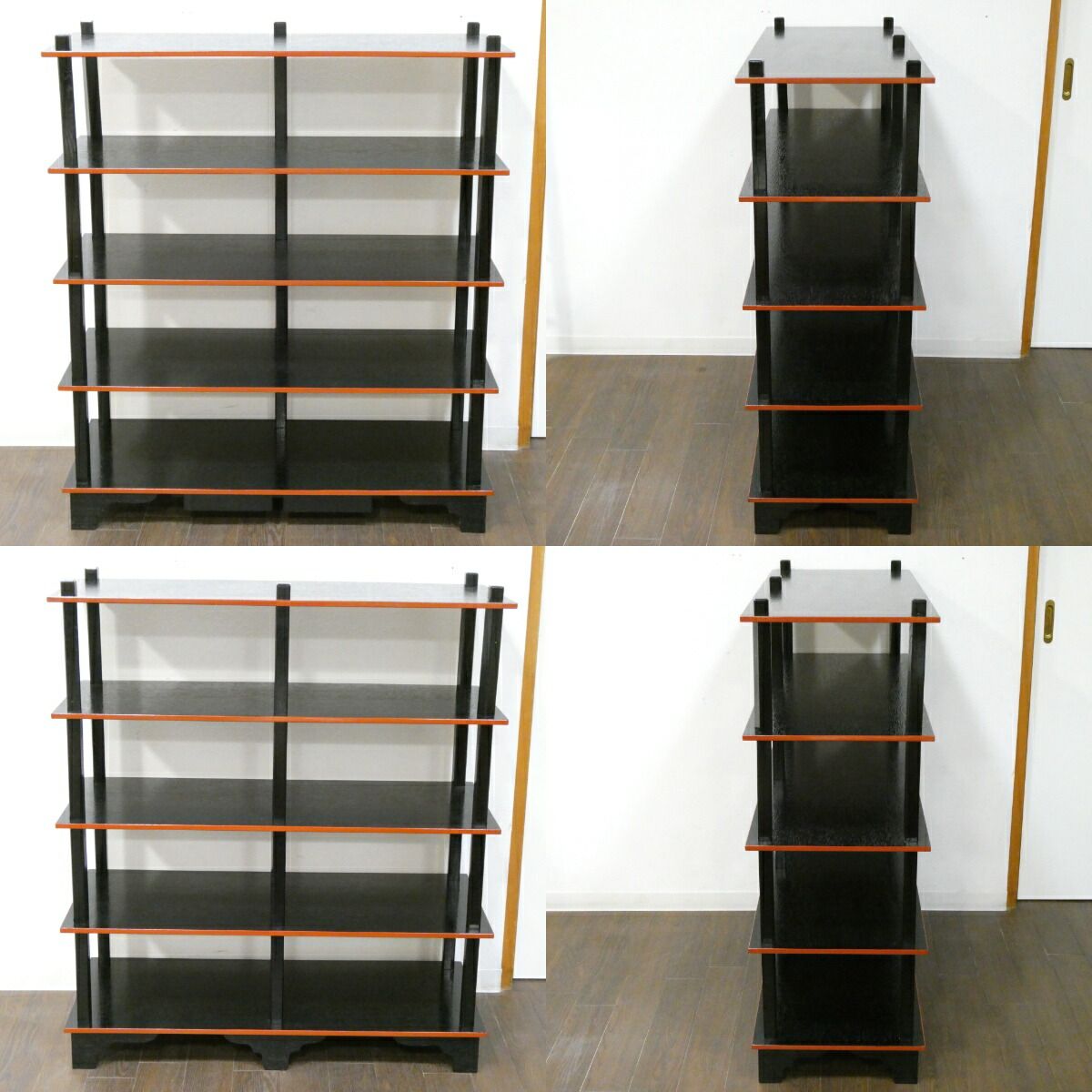 引き出し付】懐石道具 木製組立式 五段配膳棚 水屋棚 水谷棚 紙箱入り