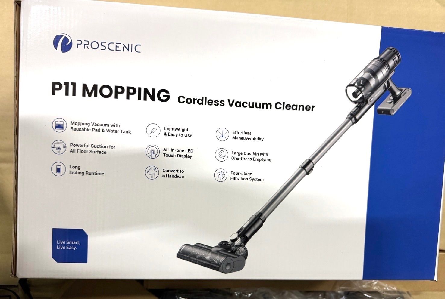 最高 強力吸引‼️コードレス掃除機 35000Pa 水拭き一体型 サイクロン