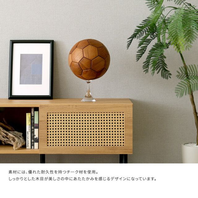 木製サッカーボール型オブジェ 約22cm 木製サッカーボール型オブジェ