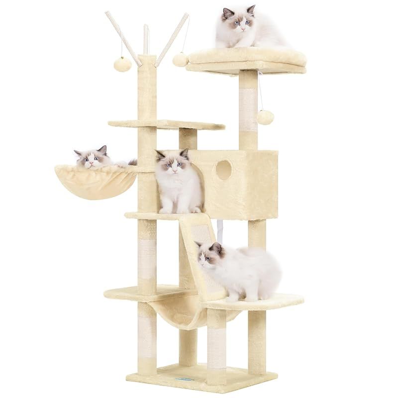 Hey-brother キャットタワー スリム ストア 省スペース 猫タワー